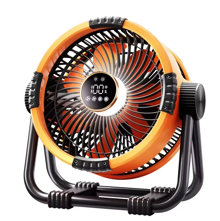 Multifunctional Outdoor Camping Fan Light Rechargeable Ceiling Fan with 3-speed Night Light and Power Bank Portable Fan