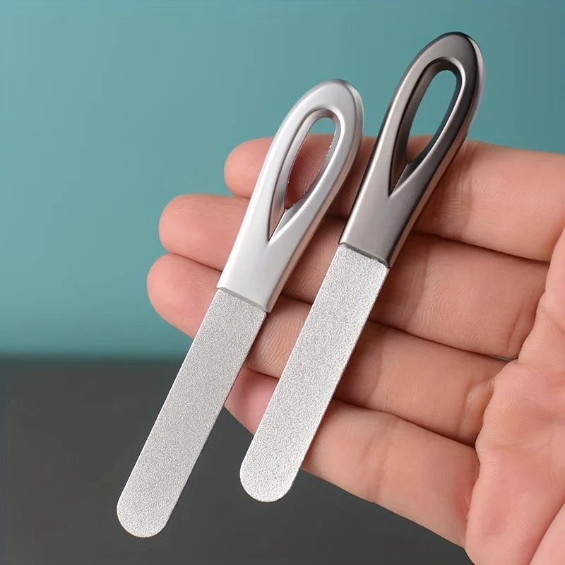 Stainless Steel Diamond Grit Nail File, Durable and Hypoallergenic, for Finger and Toe Nails, Perfect for Hard and Thick Nails