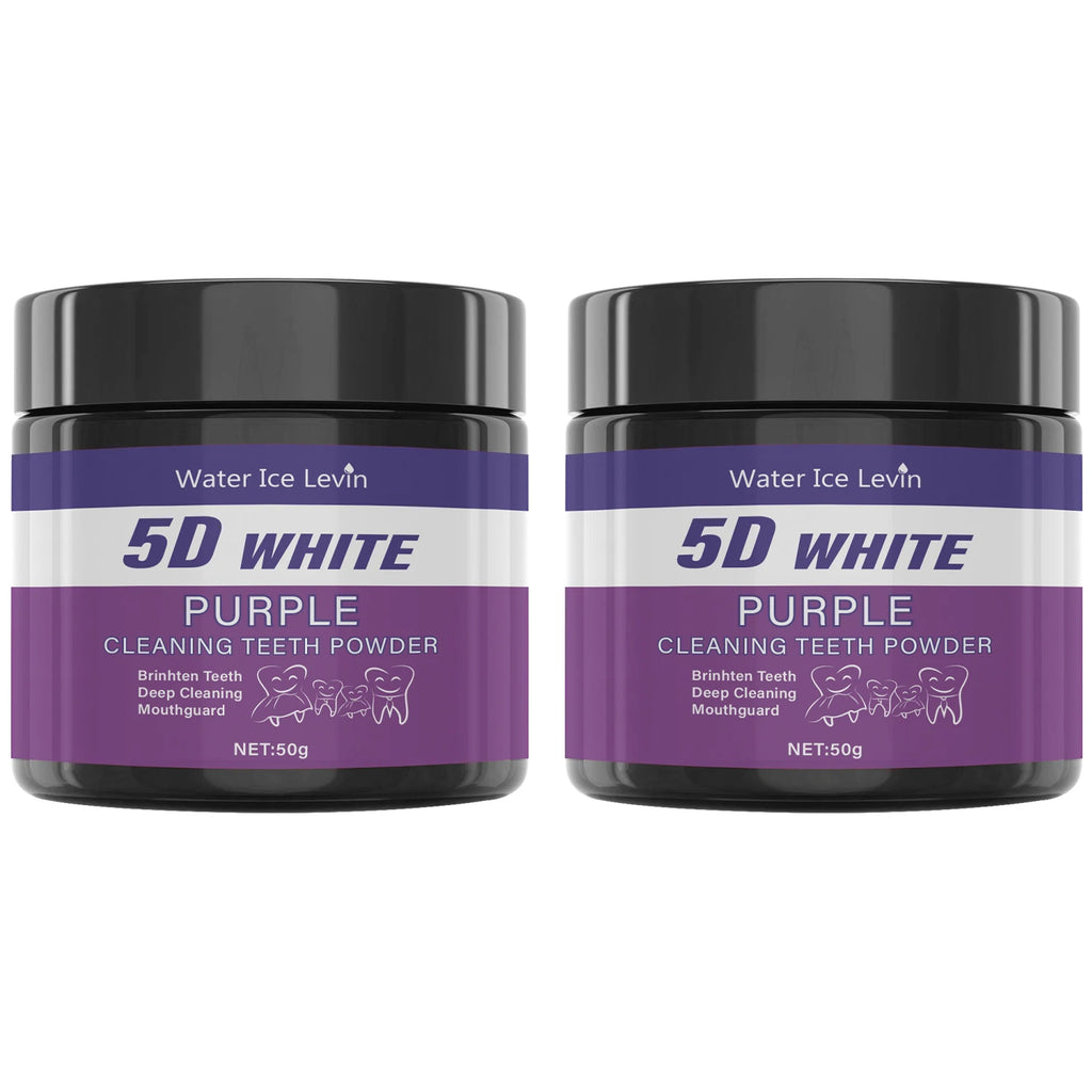Purple Tooth Cleaning Powder - Sulfate-Free, Deep Cleaning and Polishing, Whitens Teeth in 5 Days, Portable for Daily Use and Travel