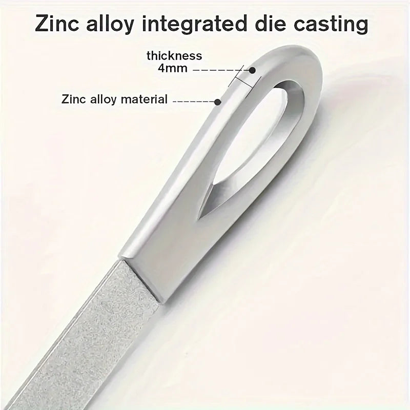 Stainless Steel Diamond Grit Nail File, Durable and Hypoallergenic, for Finger and Toe Nails, Perfect for Hard and Thick Nails