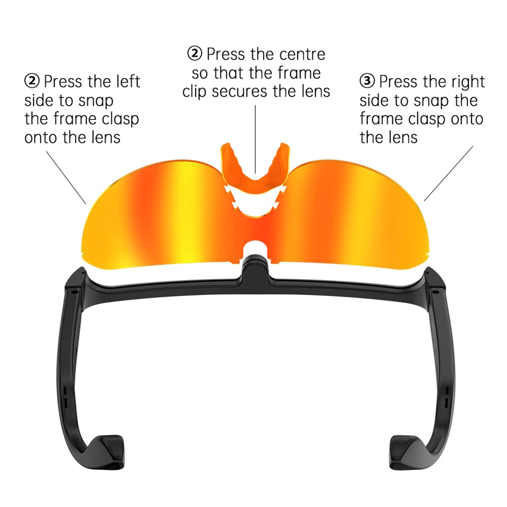1Pc AI Smart Cycling Glasses Men 800W Camera Video with Translation Sunglasses Call Music 4K HD Color Change Sports Glasses
