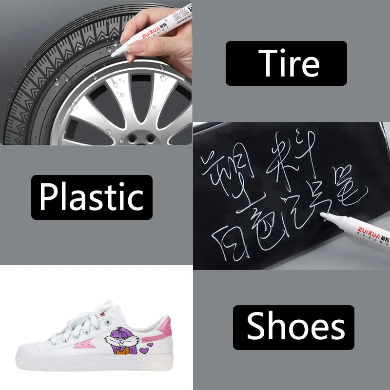 1/3/5 Pcs White Marker Pens 2.0mm Oily Waterproof White Gel Pen DIY Graffiti Sketching Markers Stationery Wrting School Supplies
