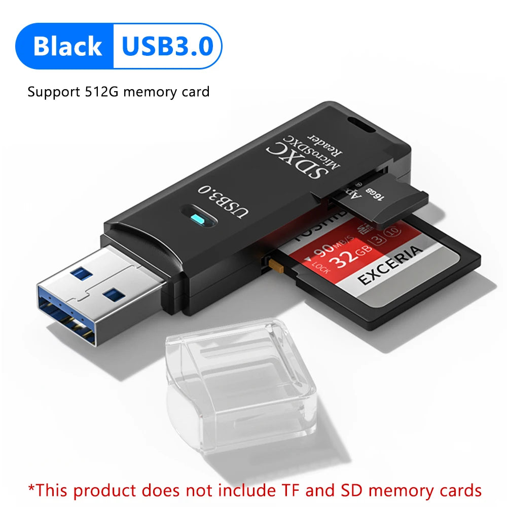 2 In 1 USB 3.0 Card Reader Micro TF SD Card Reader USB Adapter High Speed Card Reader TF Memory Card For PC Laptop Accessories