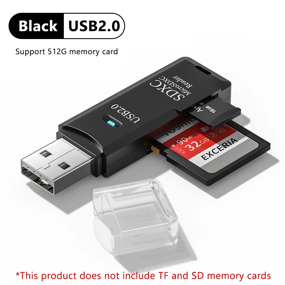 2 In 1 USB 3.0 Card Reader Micro TF SD Card Reader USB Adapter High Speed Card Reader TF Memory Card For PC Laptop Accessories