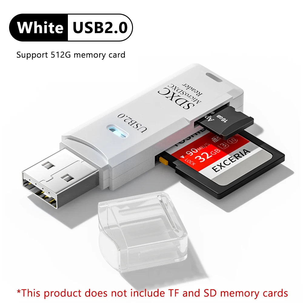 2 In 1 USB 3.0 Card Reader Micro TF SD Card Reader USB Adapter High Speed Card Reader TF Memory Card For PC Laptop Accessories