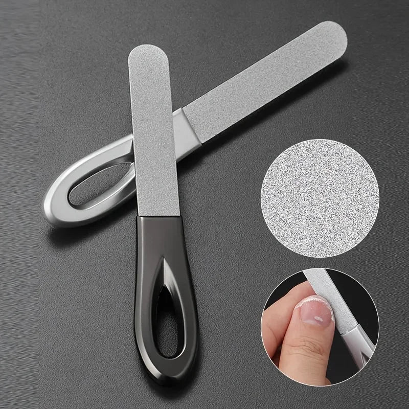 Stainless Steel Diamond Grit Nail File, Durable and Hypoallergenic, for Finger and Toe Nails, Perfect for Hard and Thick Nails