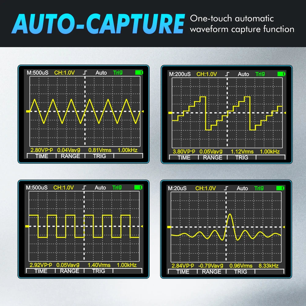 TOOLTOP ET828Pro 10MHz Handheld Digital Oscilloscope 50Msps Automatic True RMS Multimeter AC 565V High Voltage Oscilloscope