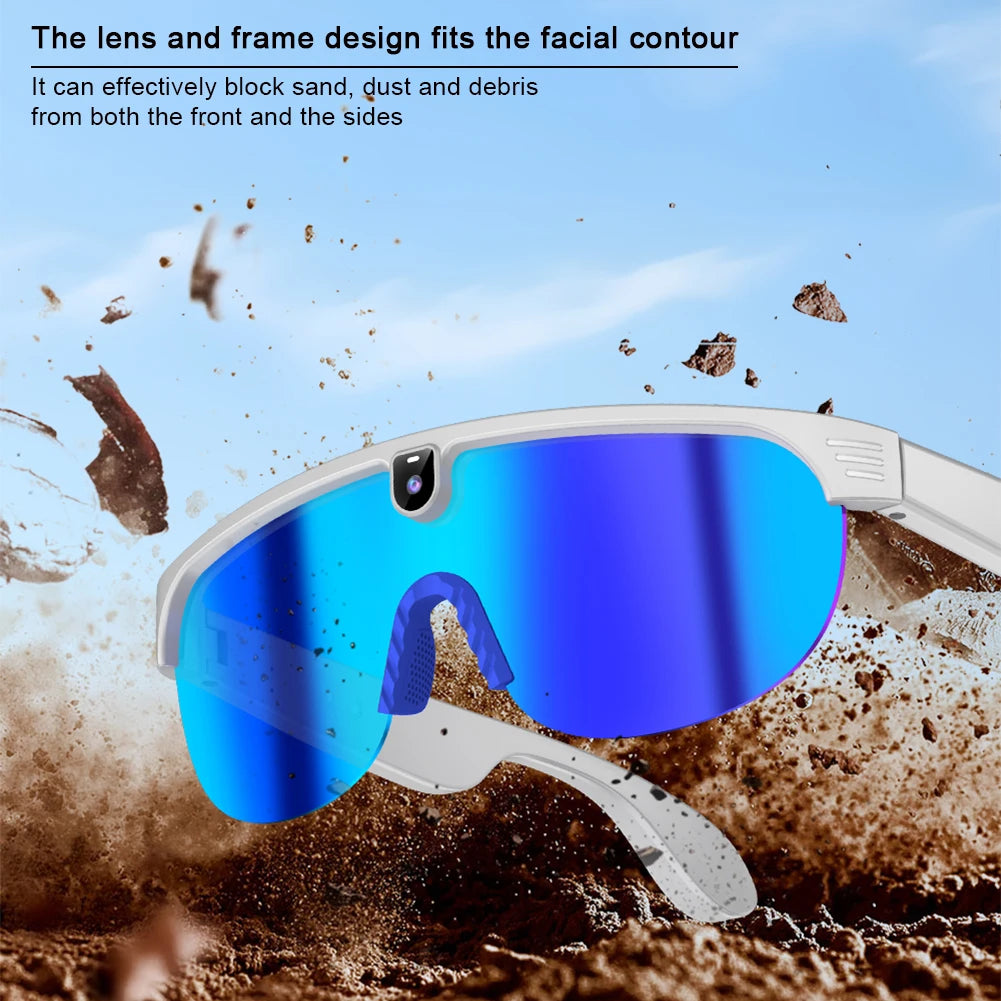 1Pc AI Smart Cycling Glasses Men 800W Camera Video with Translation Sunglasses Call Music 4K HD Color Change Sports Glasses