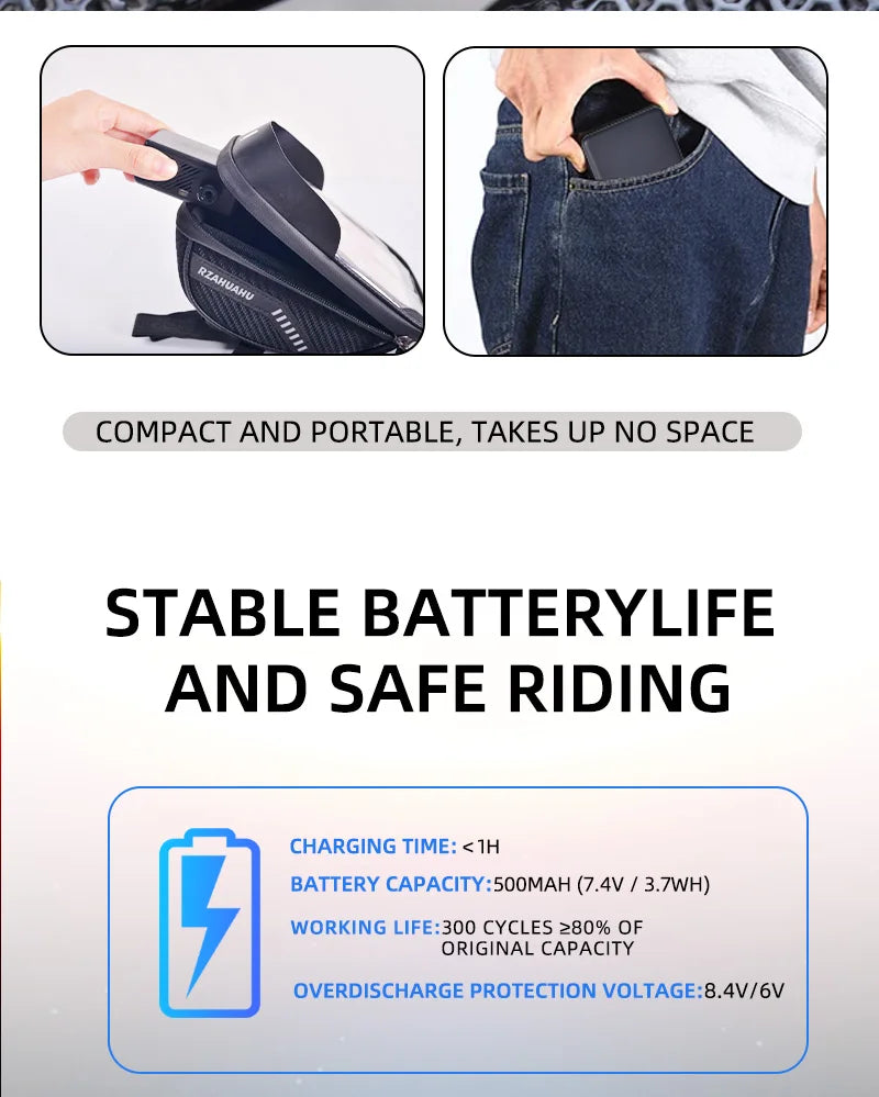 ThinkRider 120 PSI Portable Pocket Bike Electric Air Pump MINI  Tire Inflator For Bicycle Digital Gauge Display