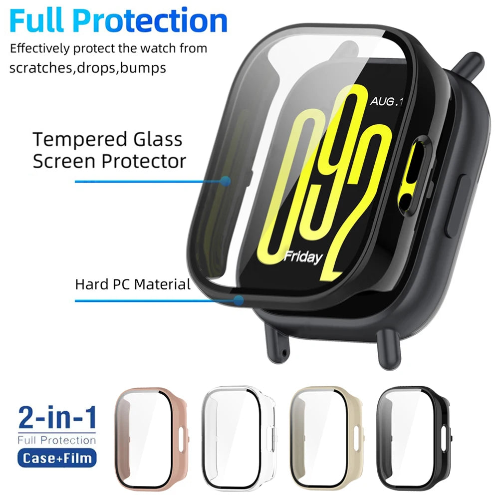 Tempered Glass+PC Case For Xiaomi Redmi Watch 5 Active/Lite Cover Soft TPU Screen Protector Watch Cases For Redmi Watch 5 Lite