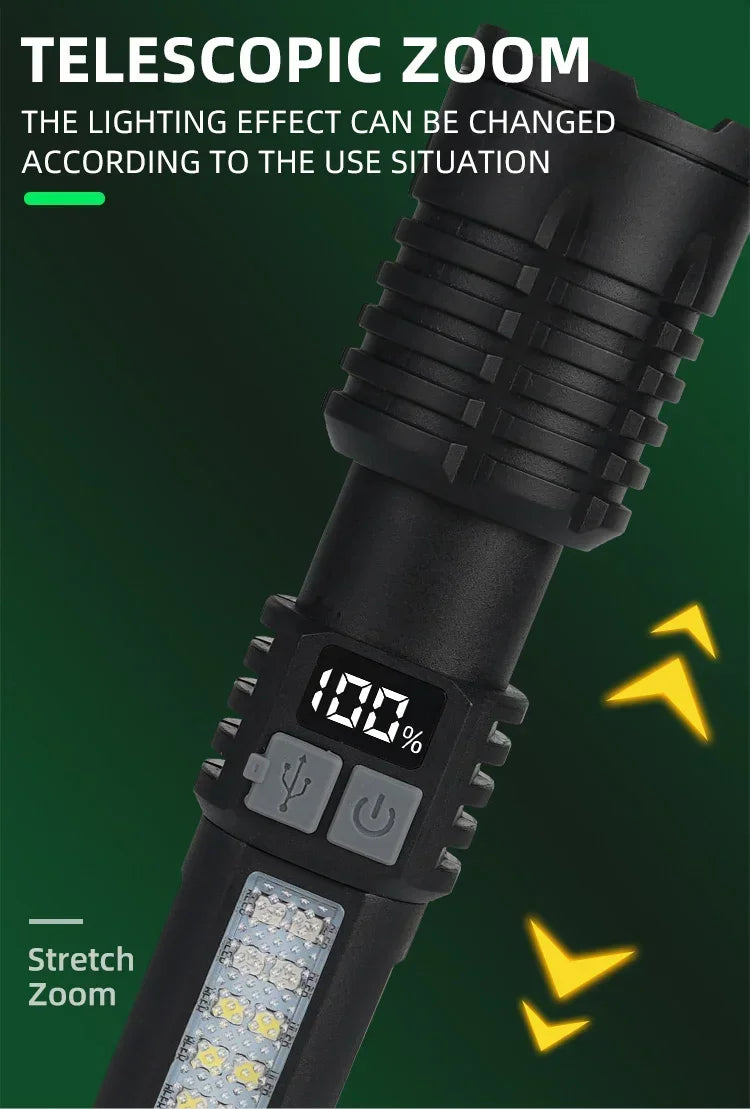 Super Bright Rechargeable LED Flashlight – Ultra Powerful Portable Torch, Outdoor Camping Lantern & Emergency Light