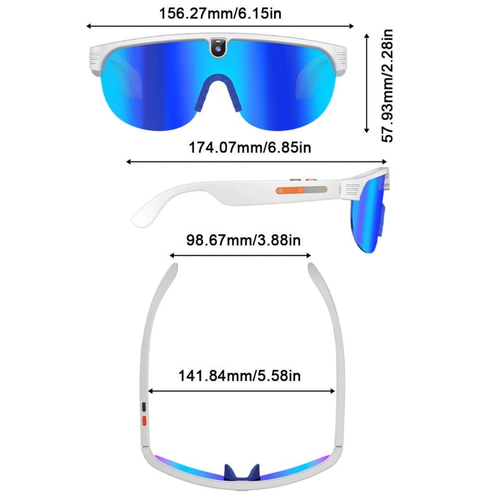 1Pc AI Smart Cycling Glasses Men 800W Camera Video with Translation Sunglasses Call Music 4K HD Color Change Sports Glasses